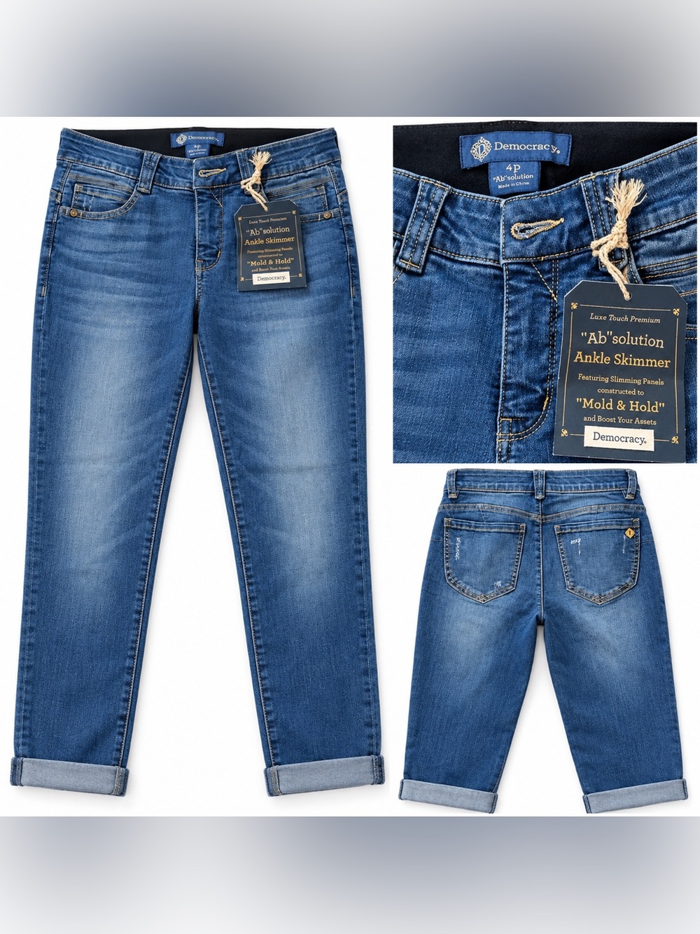 Democracy Blue Ab'solution Ankle Skimmer Jeans 4P
